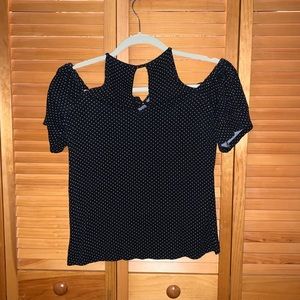 Black Cutout Shoulder Top from American Eagle